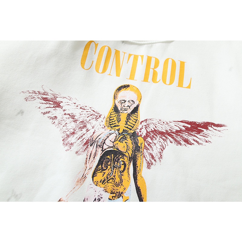 Hàng Bán Chạy SAINT M Distress Áo Sweatshirt Thể Thao Cotton Plus Size Tay Dài Đơn Giản Cho Nam Và Nữ