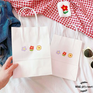 <24h Lô hàng>W&G Túi giấy đựng quà tặng họa tiết hoạt hình màu trắng cỡ lớn