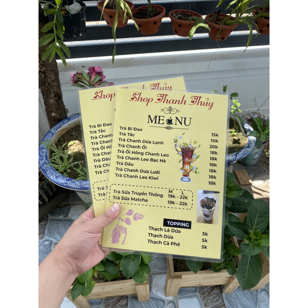 Menu màu cao cấp ép Plastic 150mic