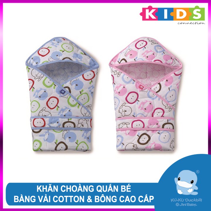 Khăn choàng quấn bé bằng vải cotton và bông cao cấp kuku ku2504 ( 75 x 75 cm)