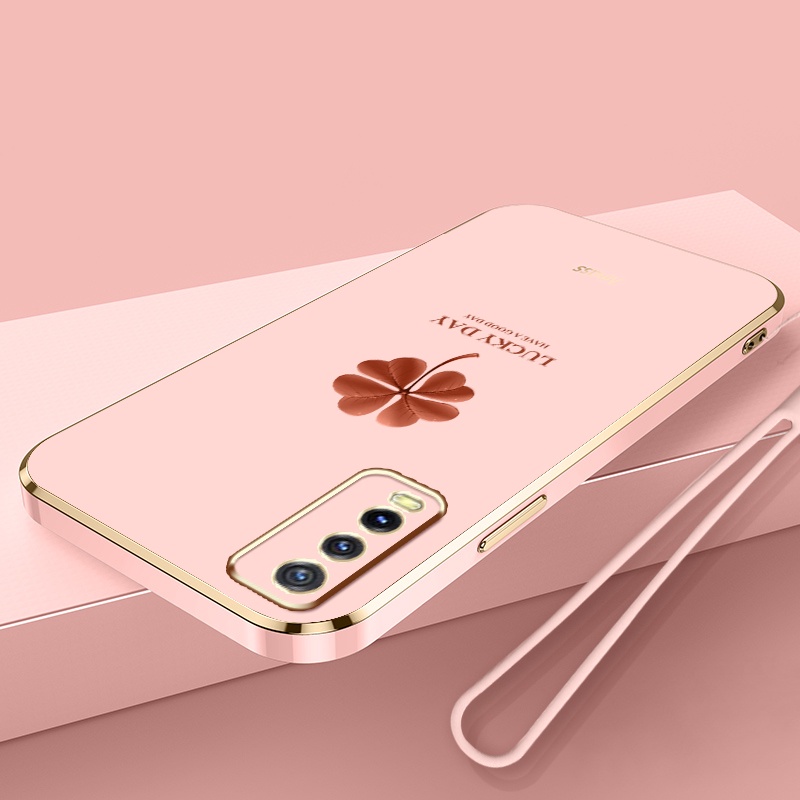 Ốp Điện Thoại Silicon Mạ Hình Cỏ Bốn Lá Cho VIVO V2026 Y20i Y20S Y12S 2021 Y20S G Y20A Y20A Y12A Y3S 2021 Y20T