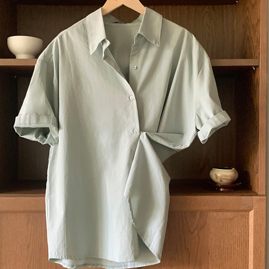 Áo Sơ Mi Ngắn Tay Phối Nút Thời Trang Cho Nữ 43701