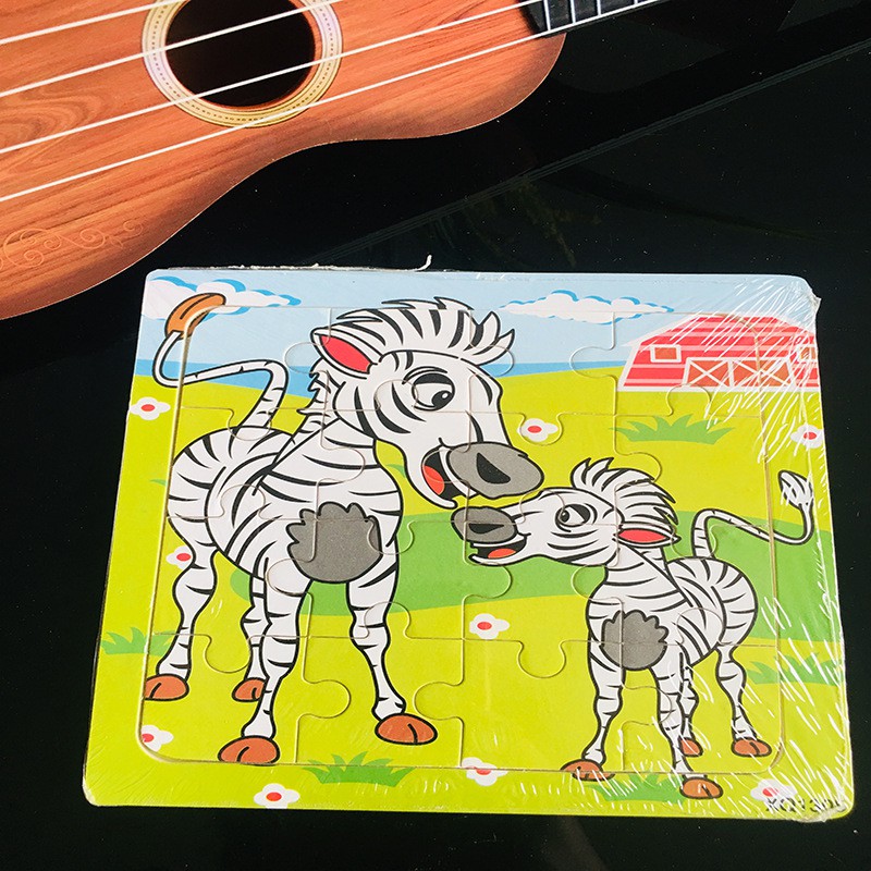 Tranh Ghép Xếp Hình Gỗ 16 Mảnh - Đồ Chơi Giáo Dục Cho Bé
