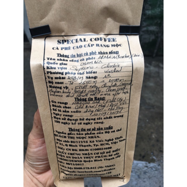 HẠT - 4 TÚI 250 GRAM - HẠT CÀ PHÊ ARABICA COLOMBIA SUPREMO RANG MỘC 100% - PHA MÁY/PHA DRIP/COLD BREW.