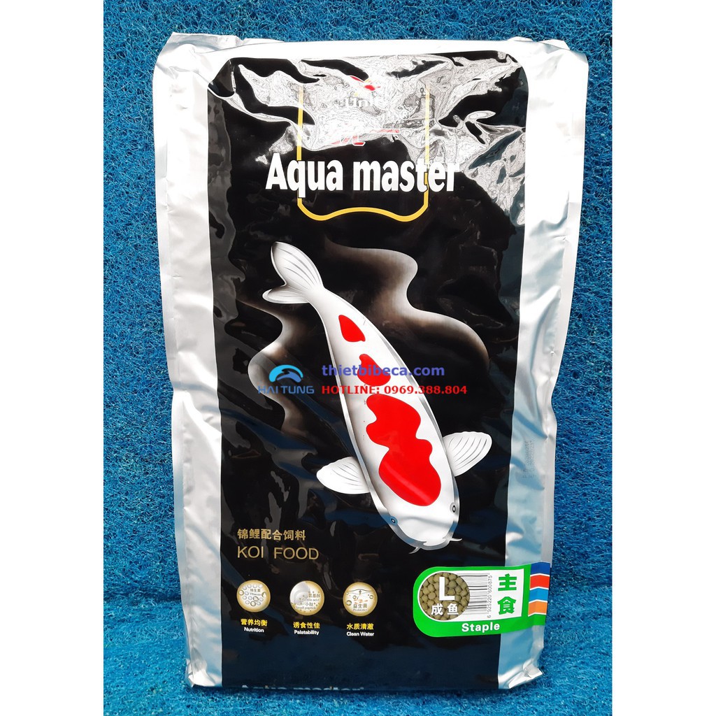 Thức ăn cho cá koi Aqua master 10kg (giúp cá nhanh lớn, phát triển body cân đối, tăng sức đề kháng, không làm đục nước)