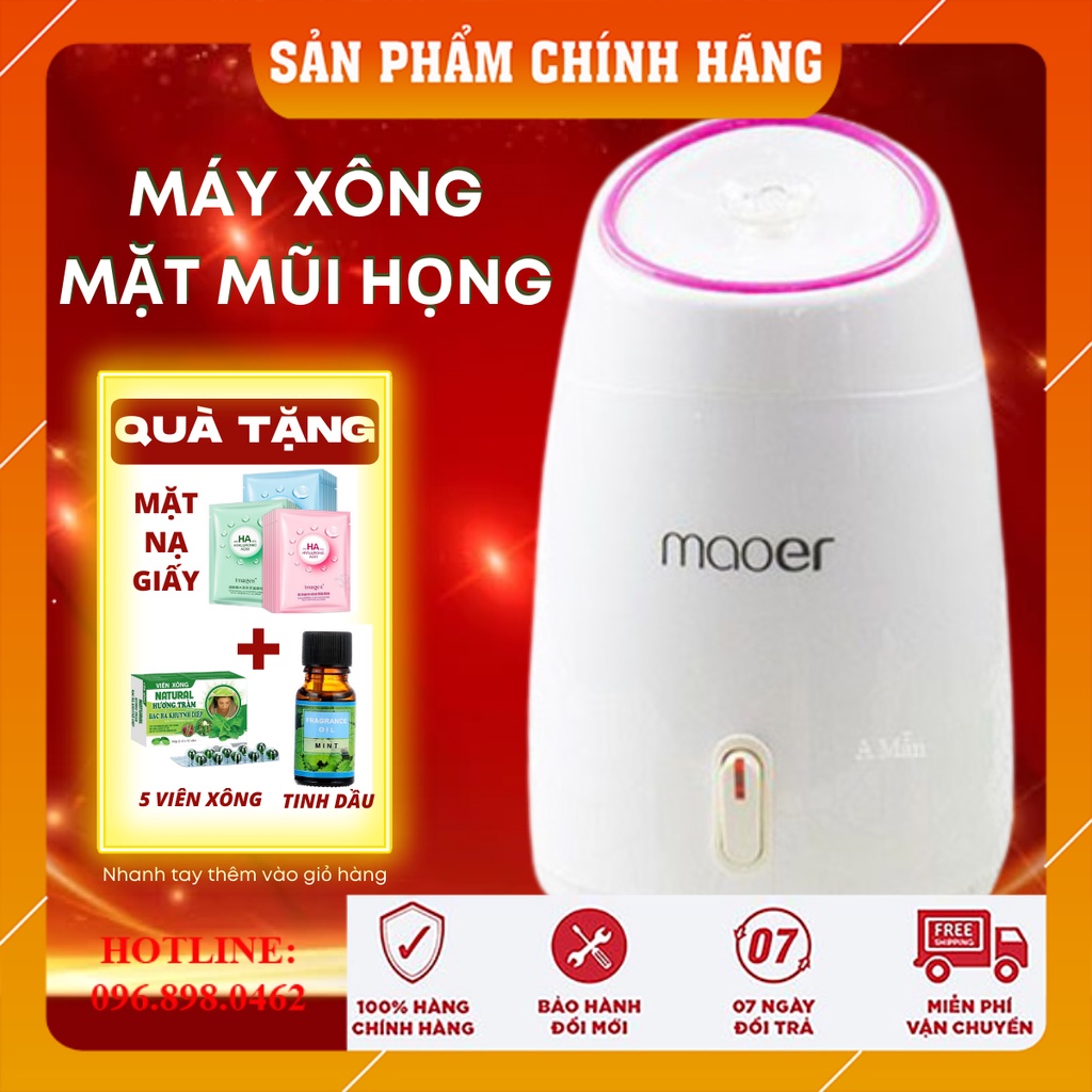 Máy Xông Mặt Mini Hoa Quả Thảo Dược Tươi Tự Động 2 In 1 MAOER, Máy Xông Hơi Mặt Mũi Họng Thông Minh An Toàn Tiện Dụng