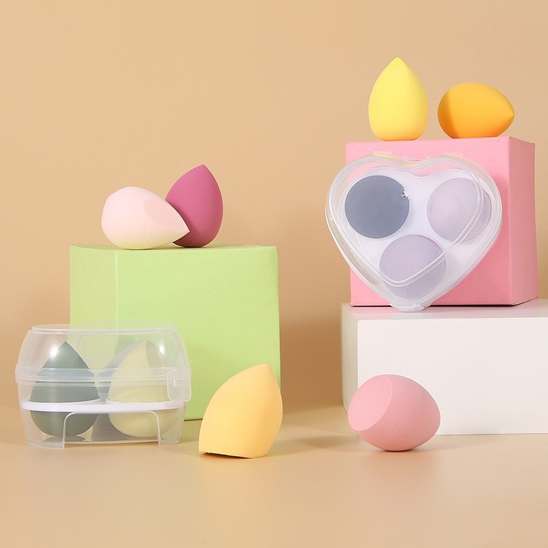 Set 3 Mút Trang Điểm Trái Tim Nhiều Màu Sắc Dùng Khi Ướt Và Khô