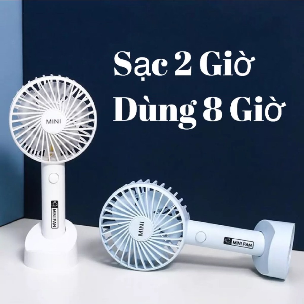 QUẠT ĐIỆN SẠC PIN CẦM TAY MINI 3 CHẾ ĐỘ GIÓ SIÊU MÁT CÓ ĐẾ ĐẶT TRÊN BÀN CỰC TIỆN LỢI - QUẠT MINI CHUẨN HÀNG XUẤT NHẬT