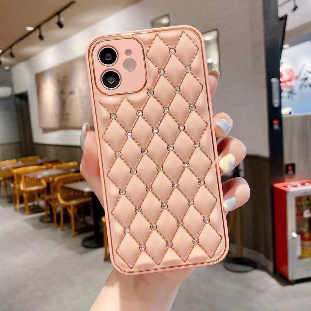 Ốp điện thoại silicon mềm mạ kim cương lấp lánh sang trọng thích hợp cho Iphone 11 12 Pro Max 13 Pro Max