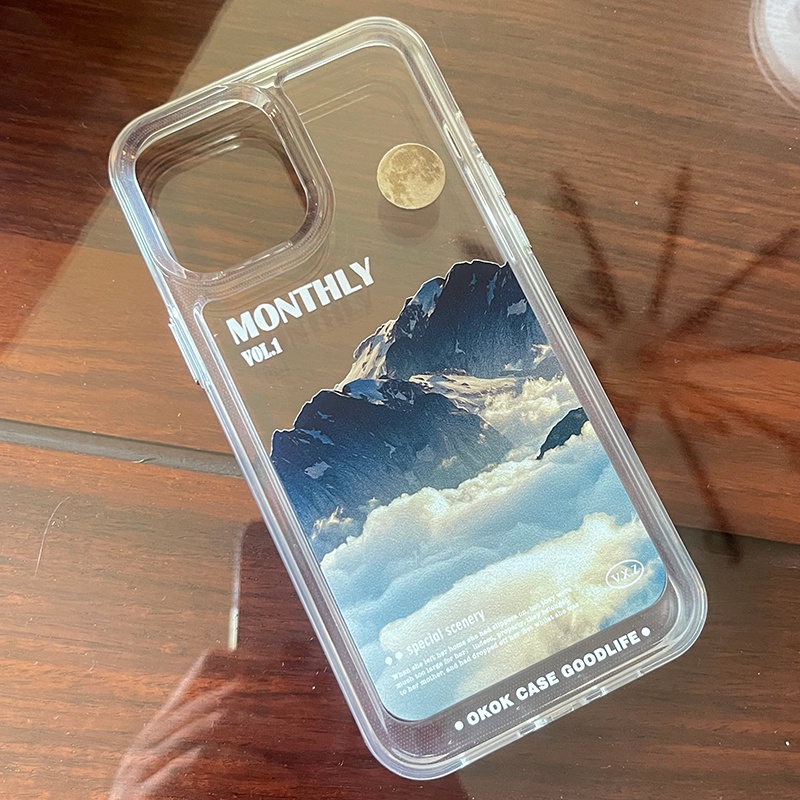Ốp Điện Thoại DecoPhone Acrylic tpu acrylic Hình Núi Tuyết Cho iphone 6s 7 8 plus x xs xr 11 12 13 14 15 max pro