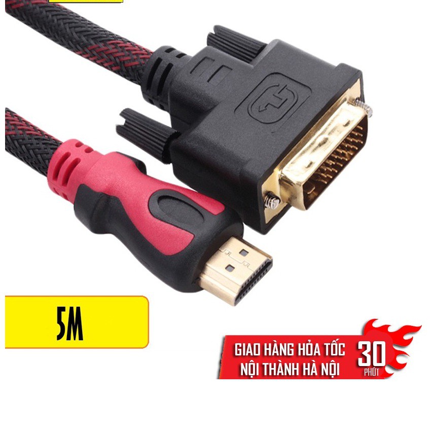 Cáp chuyển đổi HDMI to DVI 24+1 Dài 5m - Cáp chuyển đổi HDMI to DVI