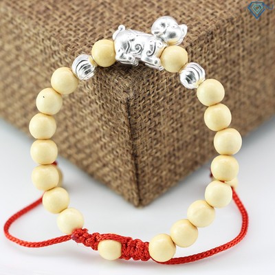 Vòng tay dâu tằm cho trẻ sơ sinh hình con cún VTD0002 Trang Sức TNJ