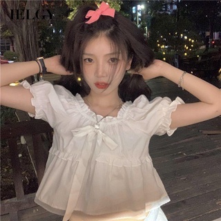Áo kiểu IELGY tay phồng dáng rộng thiết kế mới thời trang mùa hè theo phong cách Hàn Quốc
