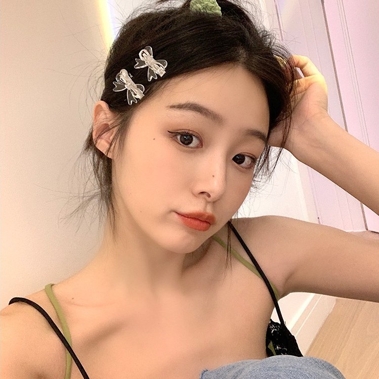 Kẹp Tóc Nơ Mini Màu Kẹo Trong Suốt Dễ Thương Cho Bé