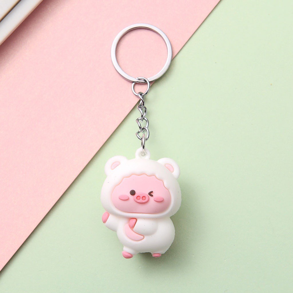 Móc Khóa Hình Gấu Hoạt Hình Dễ Thương Sáng Tạo Thời Trang xinh xắn cute đeo balo túi xách