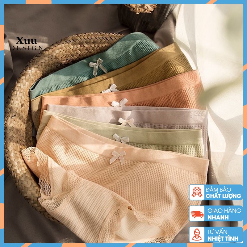 Quần Lót Cotton Ren nơ cài trước 💖Xuu Design💖 Quần lót kháng khuẩn chất liệu co giãn thấm hút mồ hôi QC02 | BigBuy360 - bigbuy360.vn