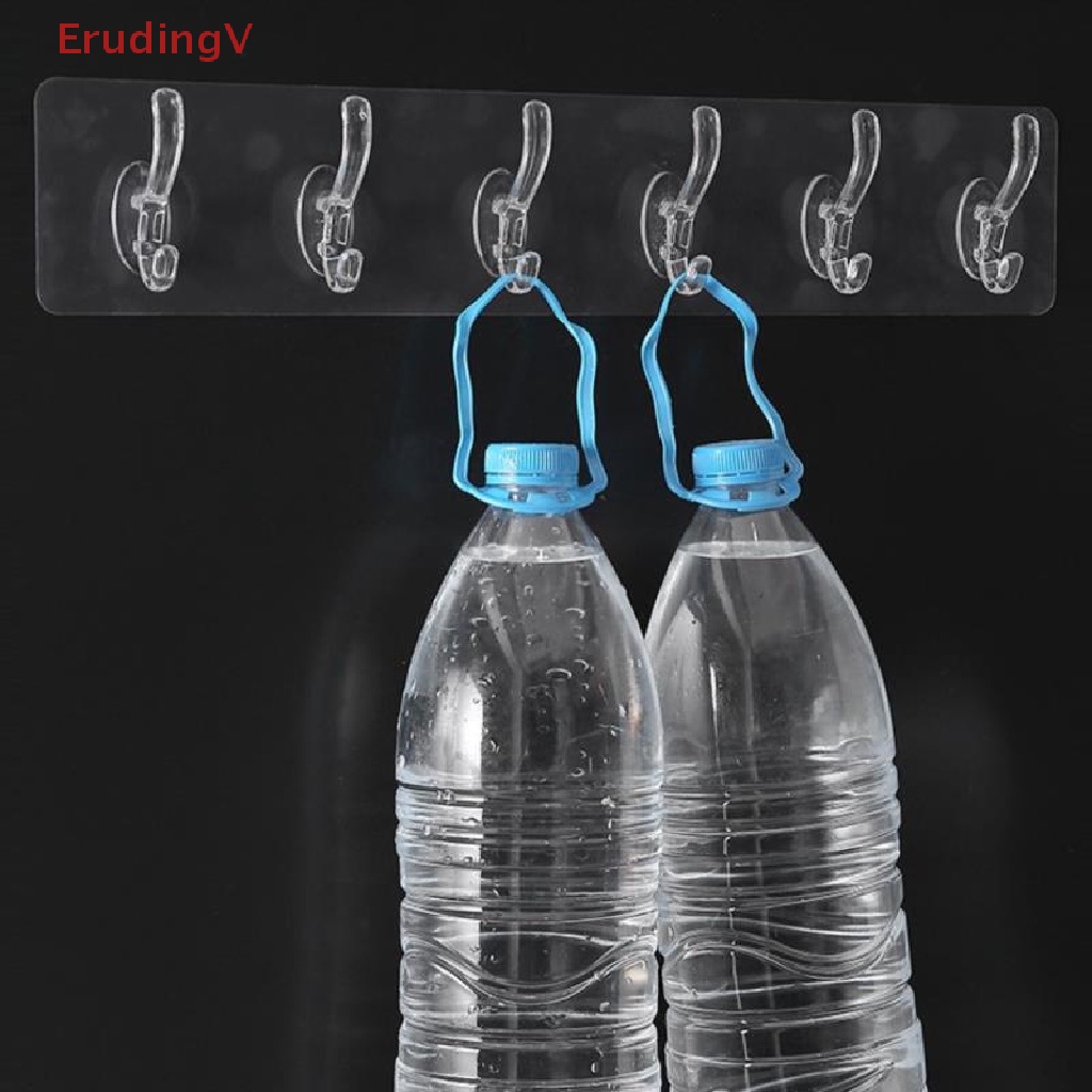 Móc Treo Đồ Dán Tường Bằng Nhựa Trong Suốt Không Cần Đóng Đinh Tiện Dụng Cho Nhà Bếp / Phòng Tắm