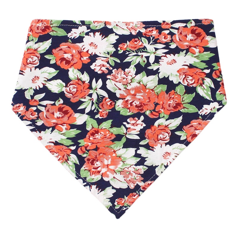 Yếm Ăn Cotton Mềm Mại Hình Tam Giác In Họa Tiết Hoa Dành Cho Bé