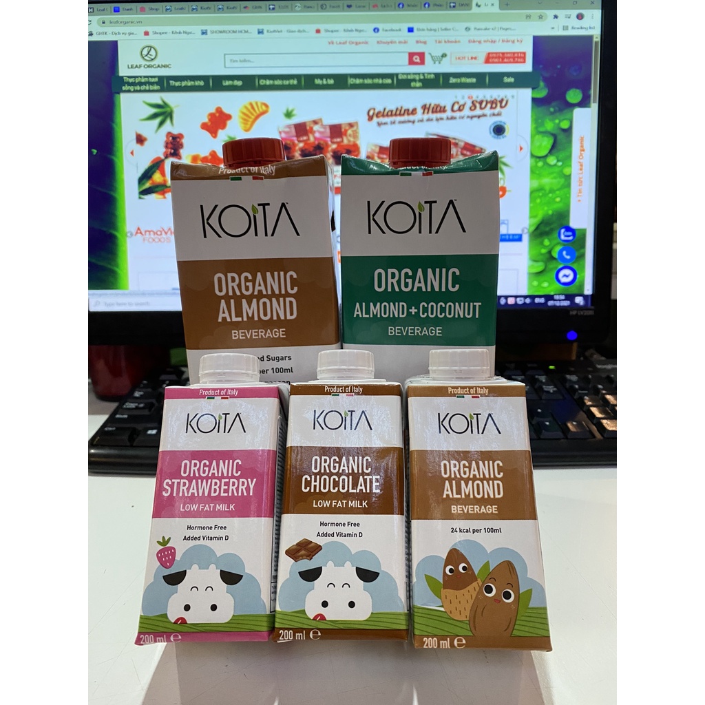 Sữa tươi hữu cơ ít béo Koita 200ml (Vị dâu / Vị socola)