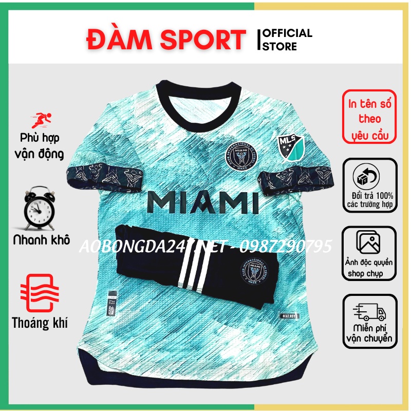 Set Đồ Áo Bóng Đá Inter MIAMI 2022 Mới, Bộ Quần Áo Đá Banh Hot Đẹp *