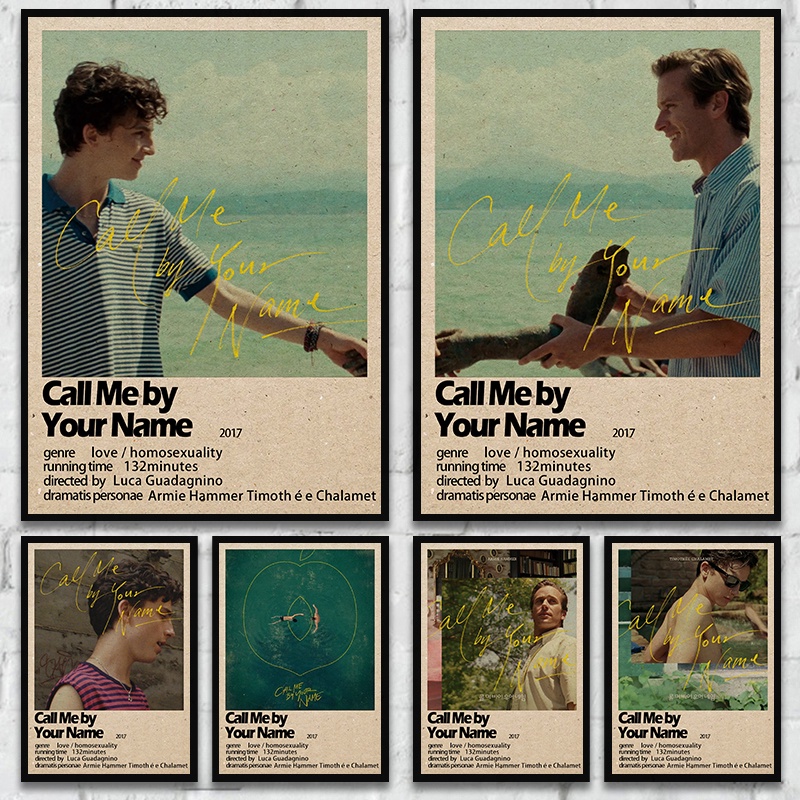 Poster Phim call me by your name Phong Cách retro Nghệ Thuật Trang Trí Phòng Khách / Quán bar
