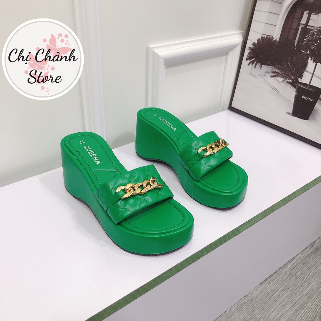 Dép Xuồng Đế Bánh Mì 8p HOT Quai Ngang Phối Xích Hàng Cao Cấp Đế May Cực Xịn Chuẩn Form Siêu Đẹp - Chị Chảnh Store