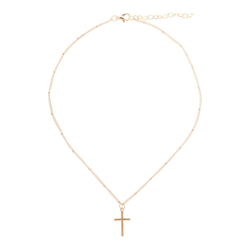 flowersqueen Dây chuyền mặt hình chữ thập đơn giản dành cho nữ