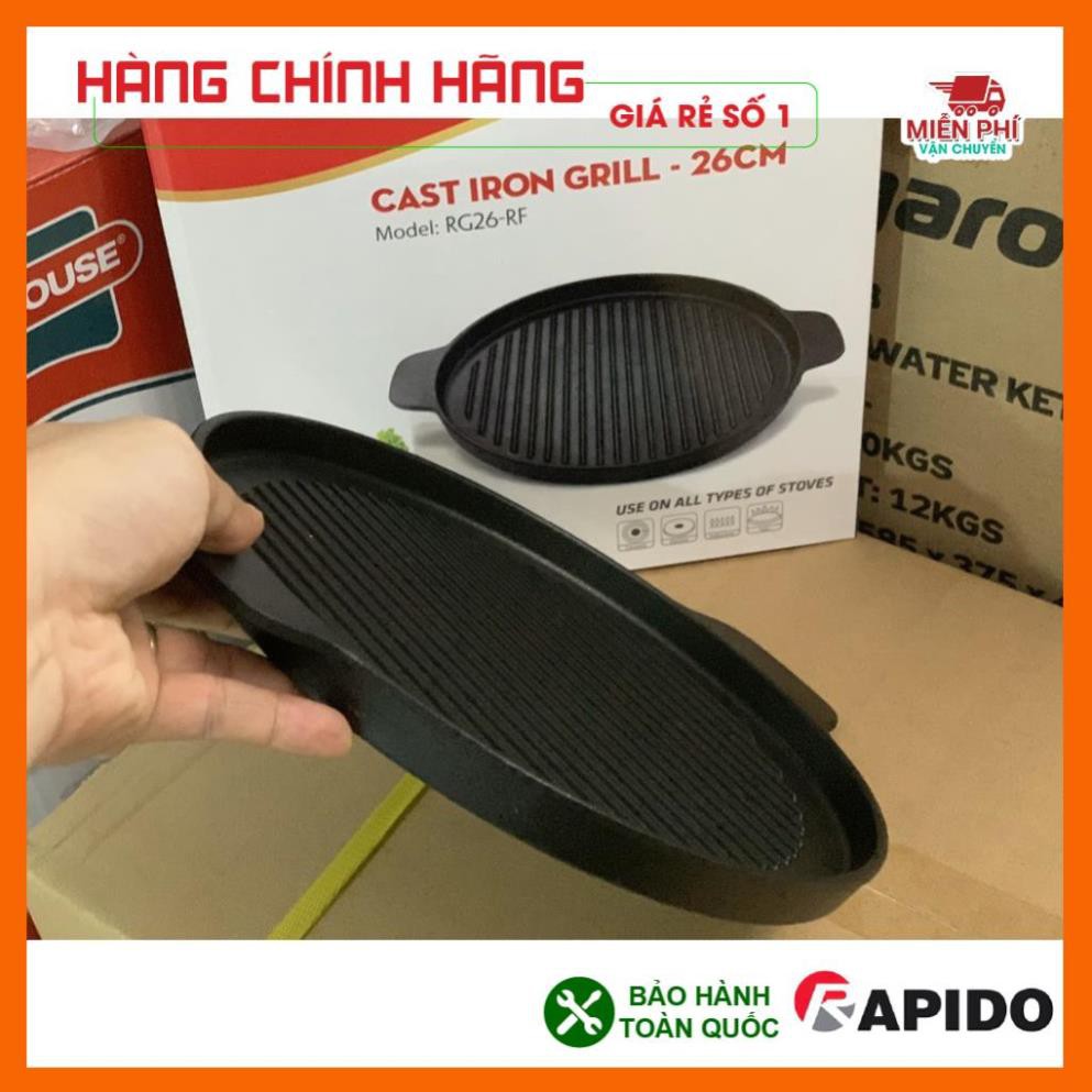 CHẢO NƯỚNG RAPIDO 24CM, CHẢO GANG NƯỚNG RAPIDO 24CM DÙNG TRÊN MỌI LOẠI BẾP