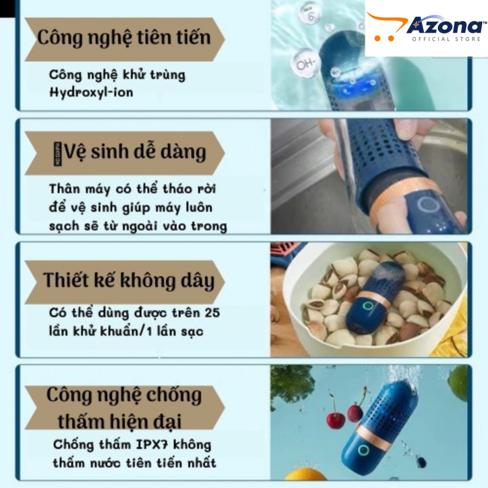 Máy Khử Kuẩn Hoa Quả DONLIM - Máy Rửa Trái Cây, Rau Củ Quả Loại Bỏ Thuốc Bảo Vệ Thực Vật