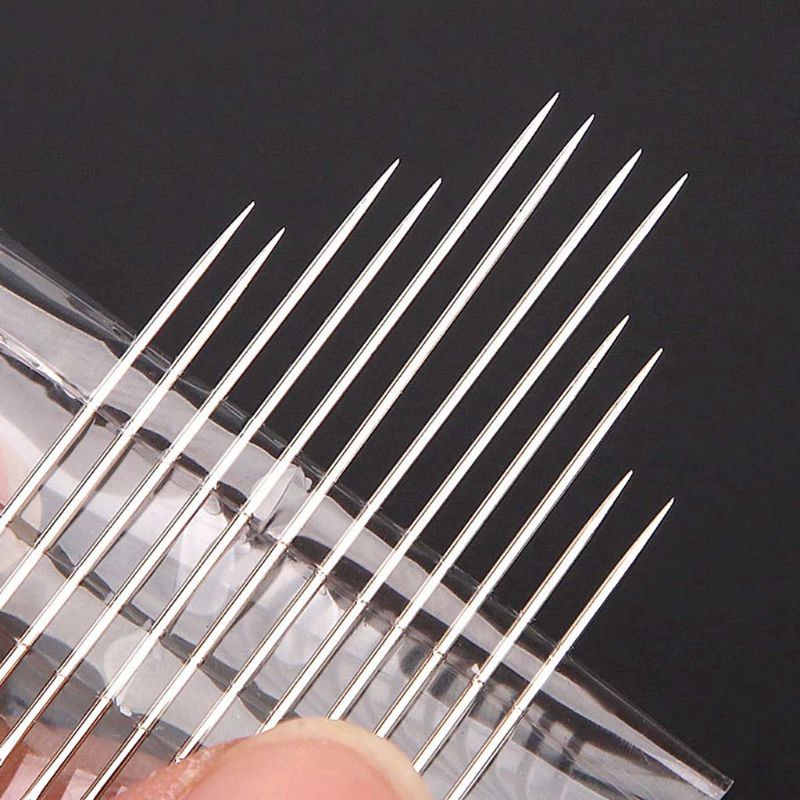 Bộ 12 Kim May Vá Mới Không Cần Xỏ Chỉ Có Dây Móc Trong Đuôi Mở Bằng Thép Không Gỉ DIY Dành Cho Người Lớn Tuổi Darning