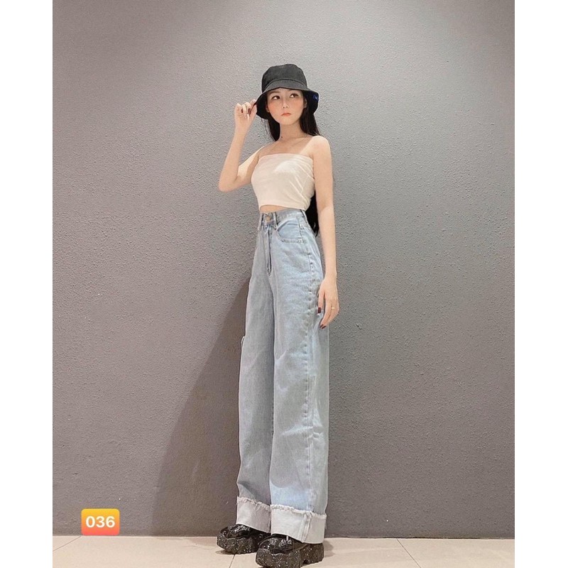 Quần jean gập lai rách sườn 036, kèm ảnh thật | BigBuy360 - bigbuy360.vn