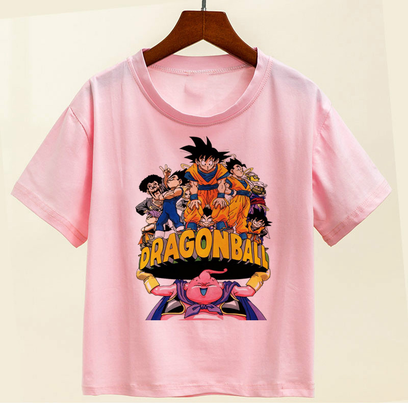 Áo Thun Cotton + Polyester In Hoạt Hình Dragon Ball Thời Trang Mùa Hè Cho Bé