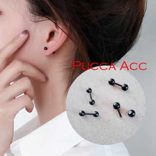 Bông tai nữ chấm bi tròn màu đen loại hàng tốt khuyên tai style cá tính chất chơi - shop puca