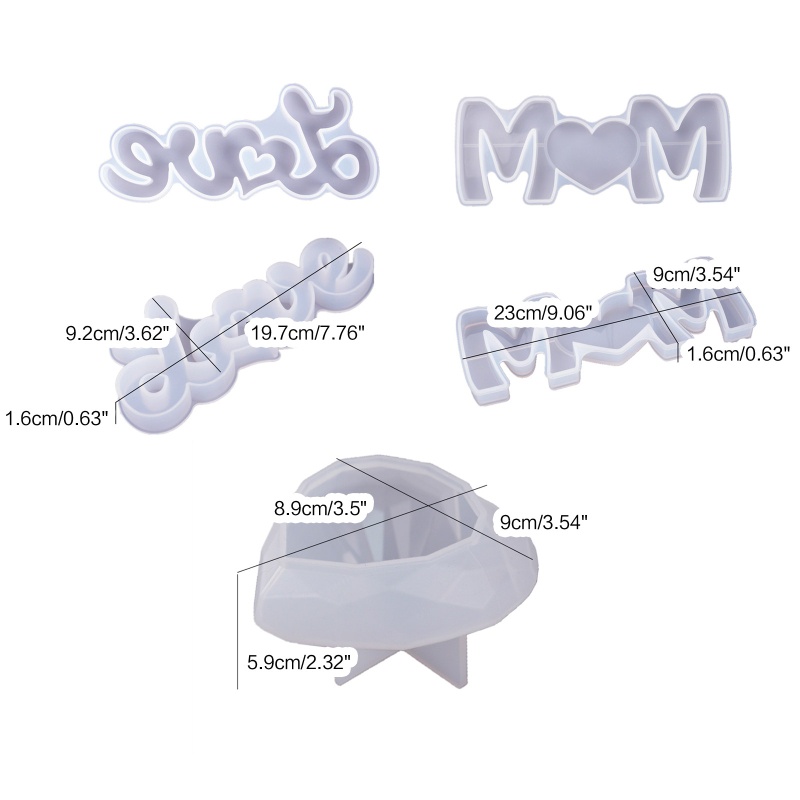 Set 3 Khuôn Silicone Làm Xà Phòng Bằng Nhựa Resin Hình Trái Tim