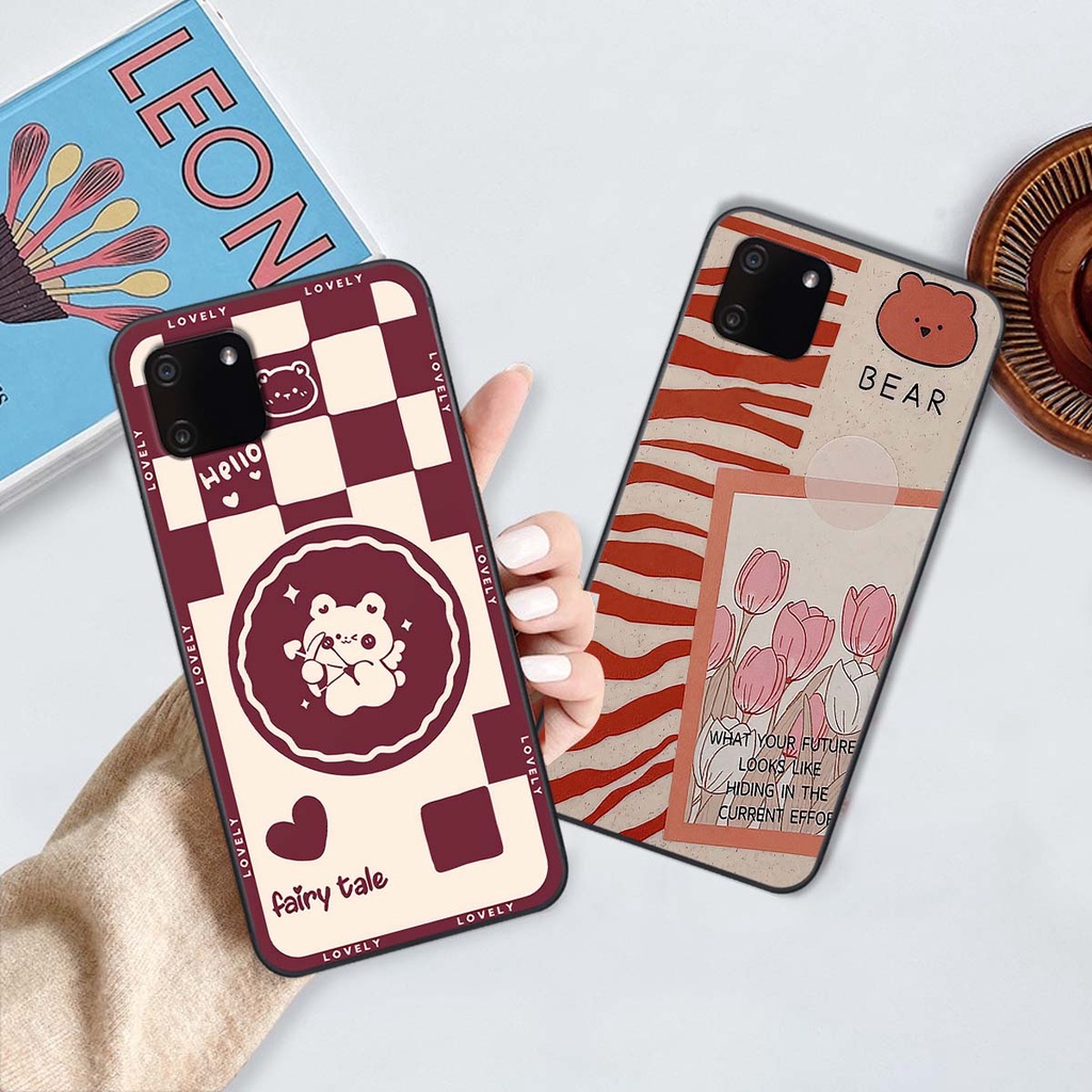 Ốp Realme C11 gấu Bear rick caro vuông thời trang siêu đẹp