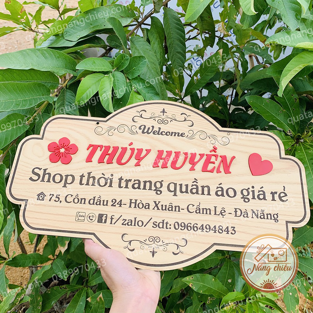 Bảng gỗ treo shop_ Decor shop với bảng hiệu xinh xắn_ bảng hiệu gỗ giá rẻ_ bảng treo lớp học toán