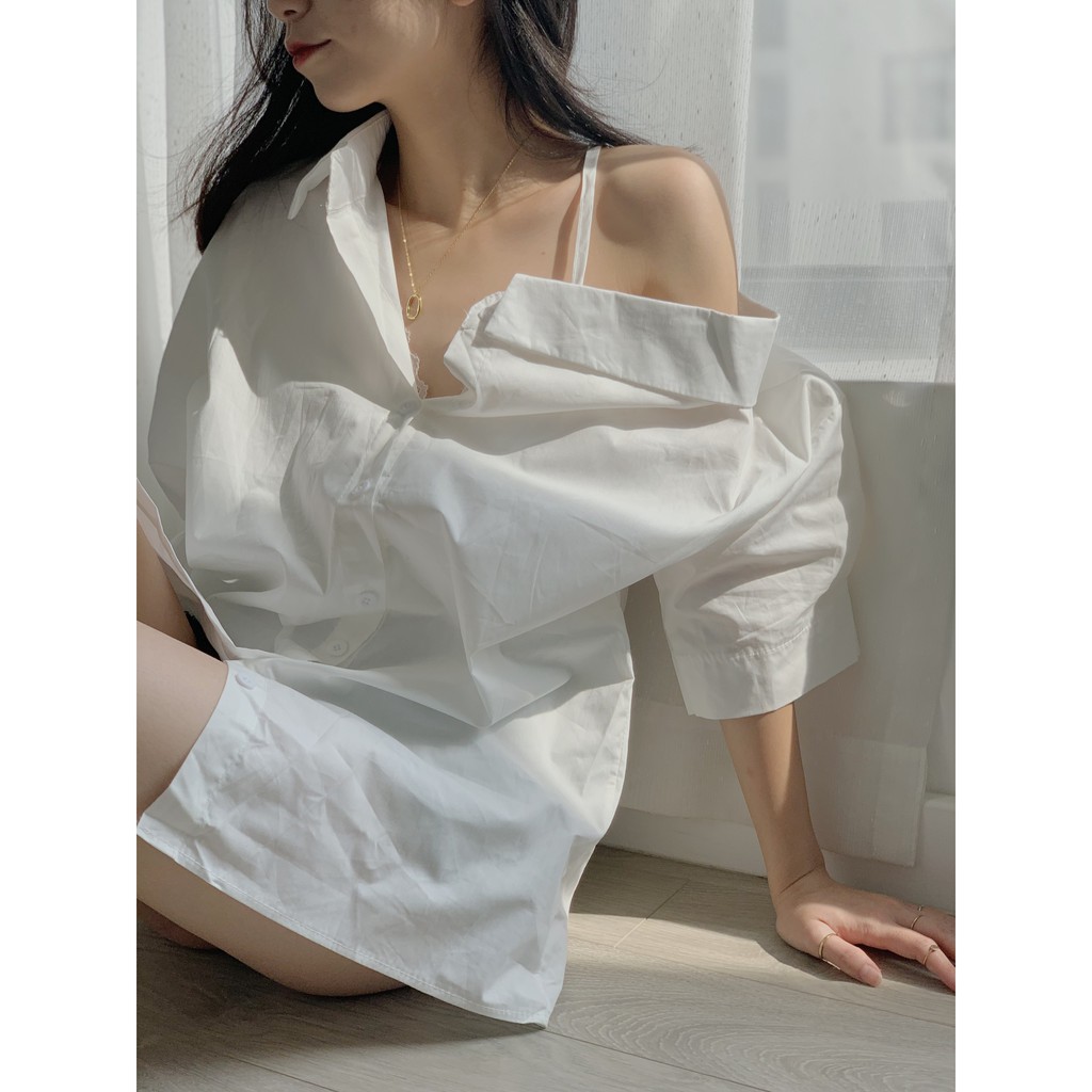 [Mã WASKT304 giảm 15% tối đa 30K đơn 99K] Áo sm cổ lệch ngắn tay SA378 1994closet | BigBuy360 - bigbuy360.vn