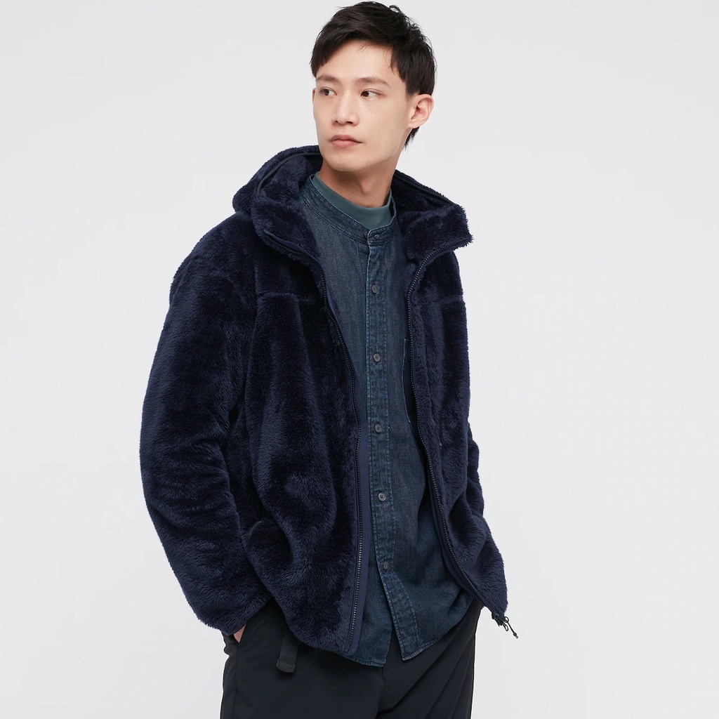 [Auth Uniqlo] Áo khoác lông cừu 2 mặt có mũ Nam Uniqlo - Nhật Bản