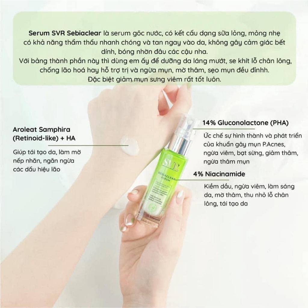 Serum SVR Sebiaclear GIẢM MỤN MỜ THÂM Tinh Chất Dưỡng SVR 30ml