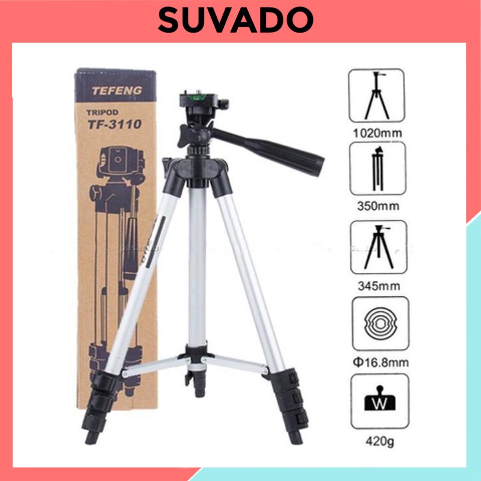 Giá đỡ 3 chân máy chụp ảnh Tripod 3110 Gậy Livestream, quay tiktok, chụp ảnh (tặng Giá kẹp điện thoại, Remote, Túi)