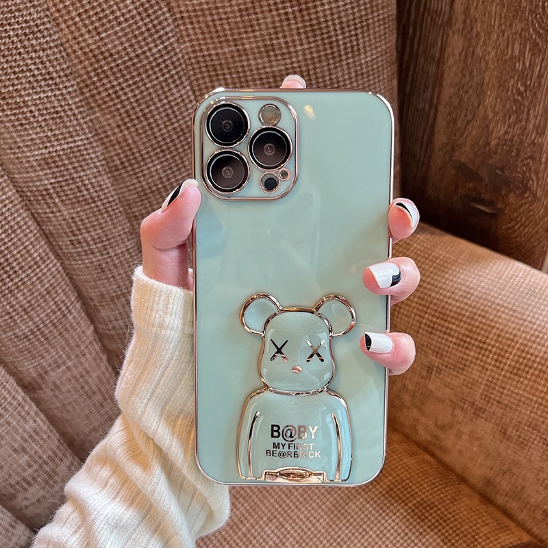 Ốp Điện Thoại Có Giá Đỡ Hình Gấu 3D Cho iPhone 13 12 11 pro max XS XR XAMAX 7/8SE2020 7/8PIUS