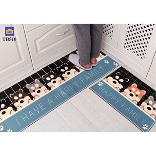 Set 2 chiếc Thảm lau chân in hình 3D thú cưng (Loại 1)