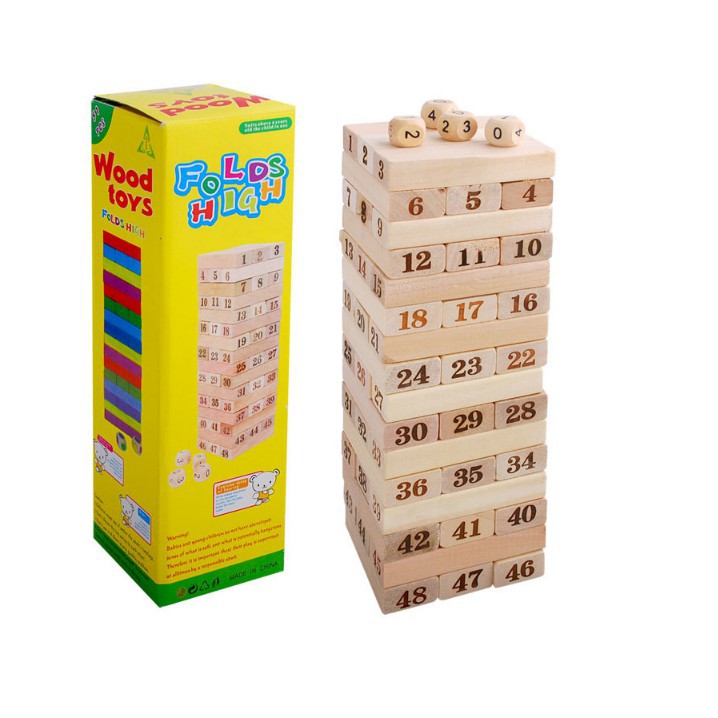 Rút gỗ số - Jenga cỡ lớn cao cấp cho Bé