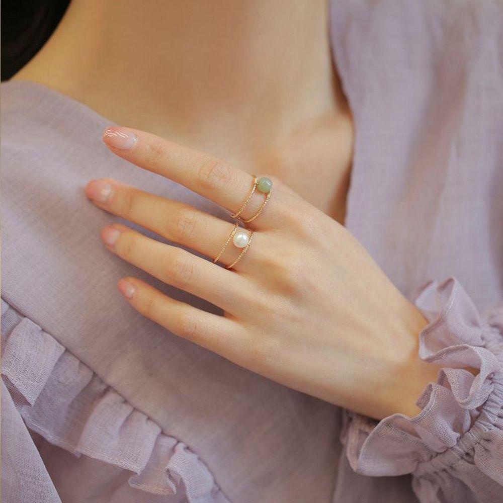 Nhẫn Hai Lớp Dạng Mở Điều Chỉnh Được Sang Trọng Cổ Điển Thích Hợp Làm Quà Tặ