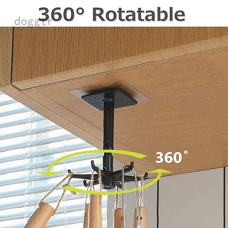 Giá Treo Đồ Dùng Nhà Bếp Gắn Tường Xoay 360 Độ Tiện Dụng
