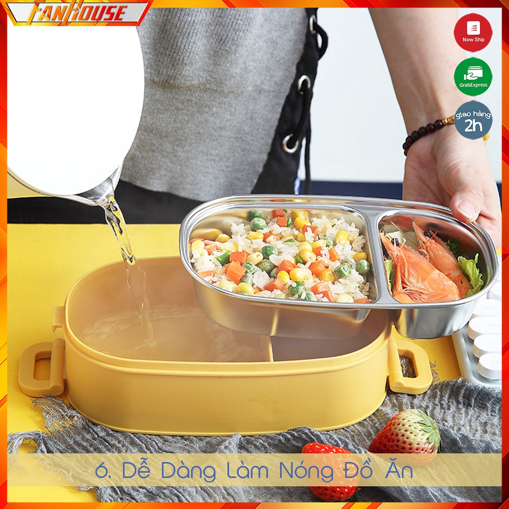 Hộp cơm giữ nhiệt INOX304 Lunch Box 1550ml an toàn sức khỏe sử dụng được lò vi sóng