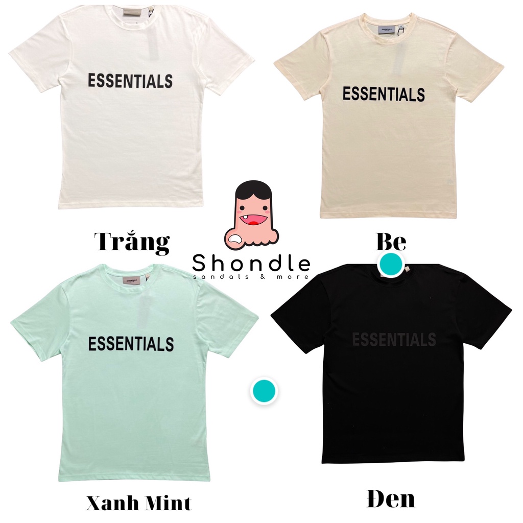 Áo THUN ESSENTIALS COTTON  - Vải Cao Cấp - TE Trắng