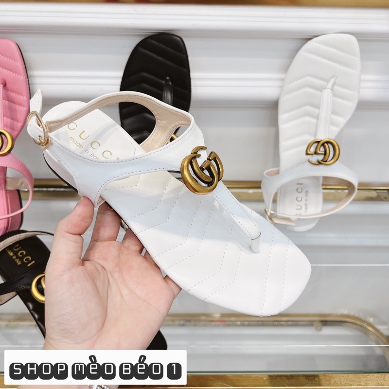 Sandal gc kẹp xỏ ngón tag khoá đồng fullbox