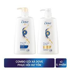 Bộ sản phẩm Dove Phục Hồi Hư Tổn dầu gội 650g + kem xả 620g