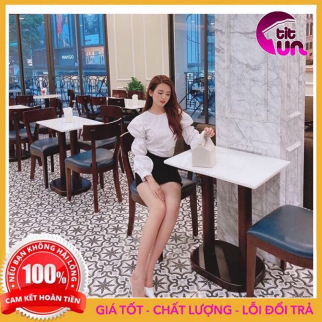 Áo Sơ Mi Nữ Tay Bồng 3 Tầng Chất liệu Vải Thô Đẹp